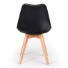 Sedia Nordica Nera Con Gambe In Legno E Cuscino Design Moderno