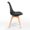 Sedia Nordica Nera Con Gambe In Legno E Cuscino Design Moderno
