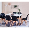 Sedia Nordica Nera Con Gambe In Legno E Cuscino Design Moderno