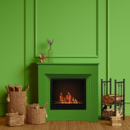 Camino a bioetanolo biocamino da terra colorato BELLINI Verde 96x35x97