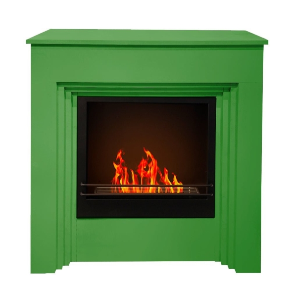 Camino a bioetanolo biocamino da terra colorato BELLINI Verde 96x35x97