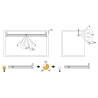 Barra appendiabiti regolabile 408-558 mm per armadi con luce bianca LED