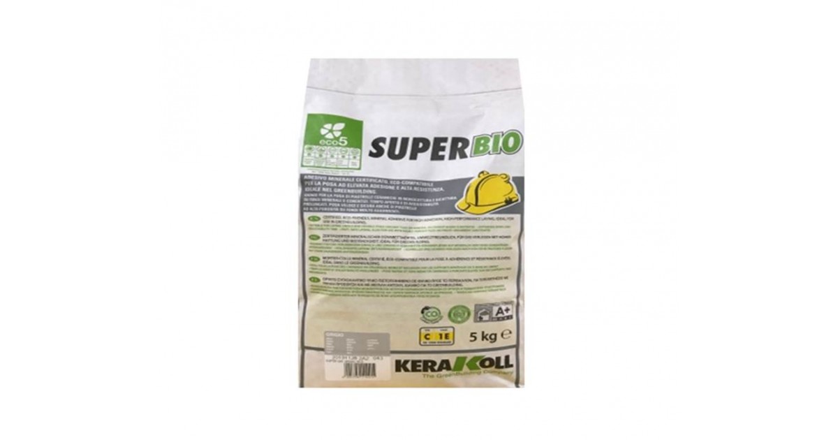 Super Bio 5 kg grigio Kerakoll colla in polvere per la posa di piastrelle ceramiche in monocottura o bicottura
