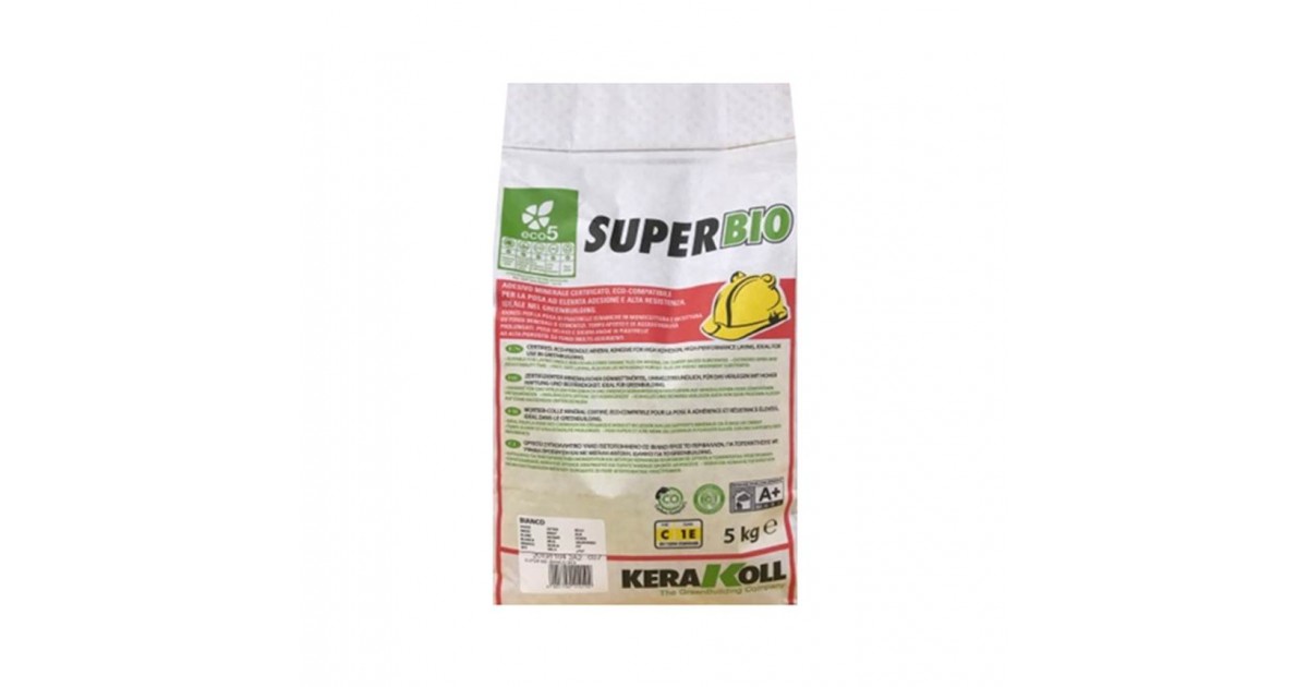 Super Bio 5 kg bianco Kerakoll colla in polvere per la posa di piastrelle ceramiche in monocottura o bicottura