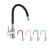 Miscelatore lavello canna alta flessibile e girevole Snake bianco/cromo