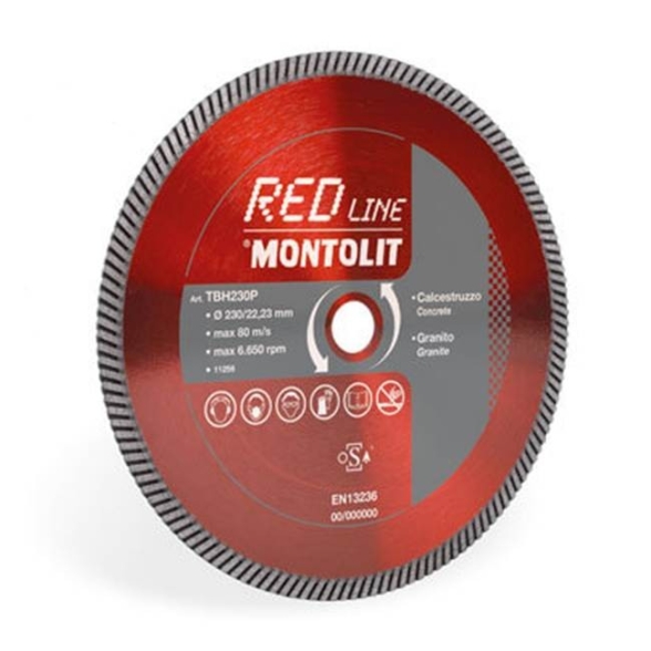 Disco diamantato Montolit MM Red Line Turmont Turbo per calcestruzzo e granito