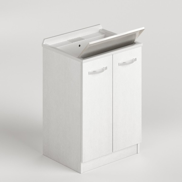 Lavatoio A 2 Ante 61x50 In Legno Nobilitato Colore Bianco Moderno