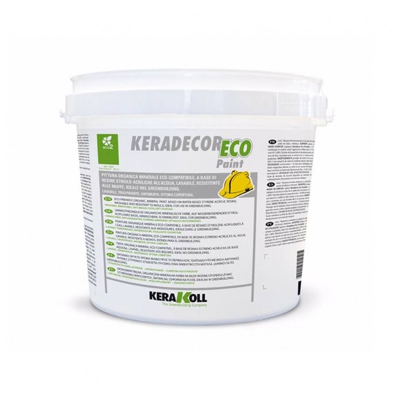 Pittura a base di resine stirolo-acriliche Kerakoll Keradecor Eco Paint 4 lt 23005 bianco