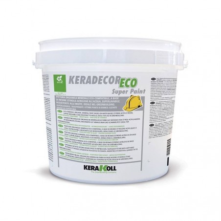 Pittura a base di resine stirolo-acriliche Kerakoll Keradecor Eco Super Paint 4 lt 23187 bianco