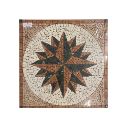 Rosone Per Pavimenti 66x66 In Mosaico Di Marmo Su Rete Rosa Rosso