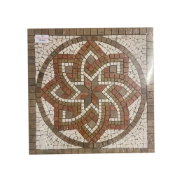 Rosone Per Pavimenti 66x66 In Mosaico Di Marmo Su Rete Positano Noce