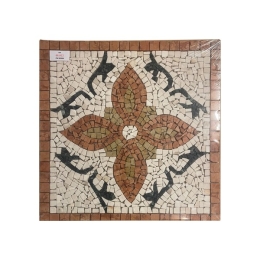 Rosone Per Pavimenti 66x66 In Mosaico Di Marmo Su Rete Positano Rosso