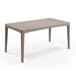 Tavolo Da Giardino In Resina Effetto Vimini 160x90 Girona Marrone Keter