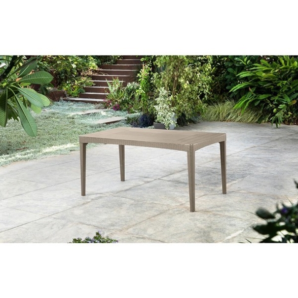 Tavolo Da Giardino In Resina Effetto Vimini 160x90 Girona Marrone Keter