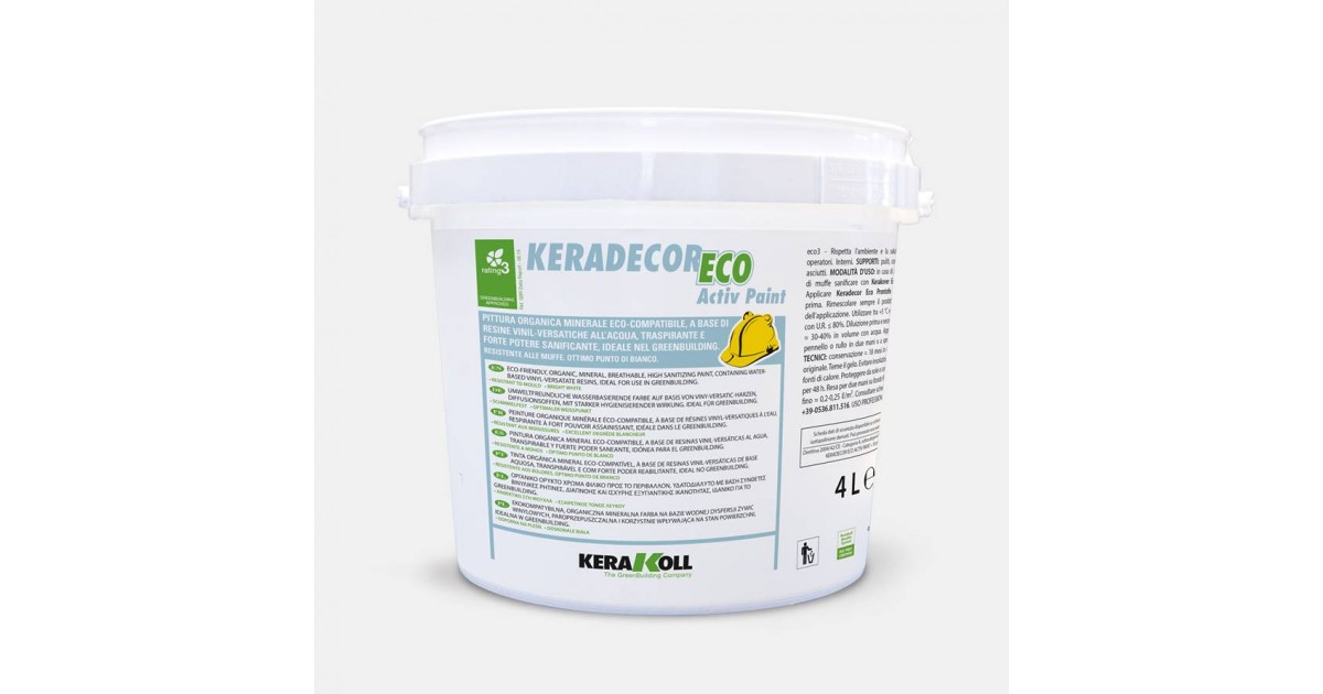 Keradecor Eco Activ Paint Kerakoll Pittura Sanificante, Traspirante E  Antimuffa