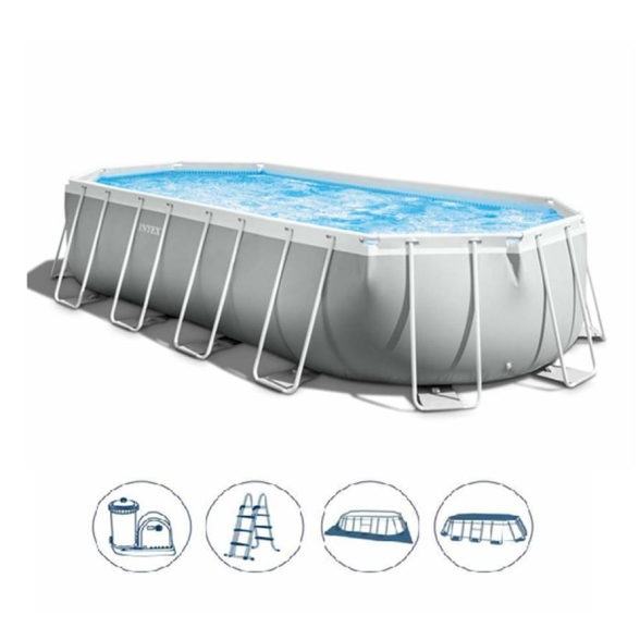 Piscina Fuori Terra Con Filtro 6,10 x 3,05 x 1,22 m Prism Frame Ovale Intex 26798