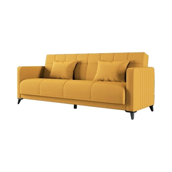 Divano Letto 3 Posti Contenitore Con Braccioli Iris Giallo