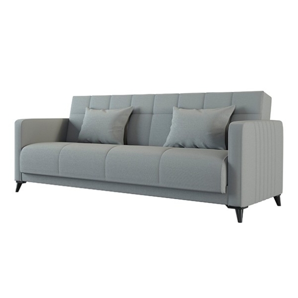 Divano Letto 3 Posti Contenitore Con Braccioli Iris Grigio