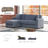 Divano Letto Contenitore Angolare In Tessuto Con Braccioli Merlin Grigio