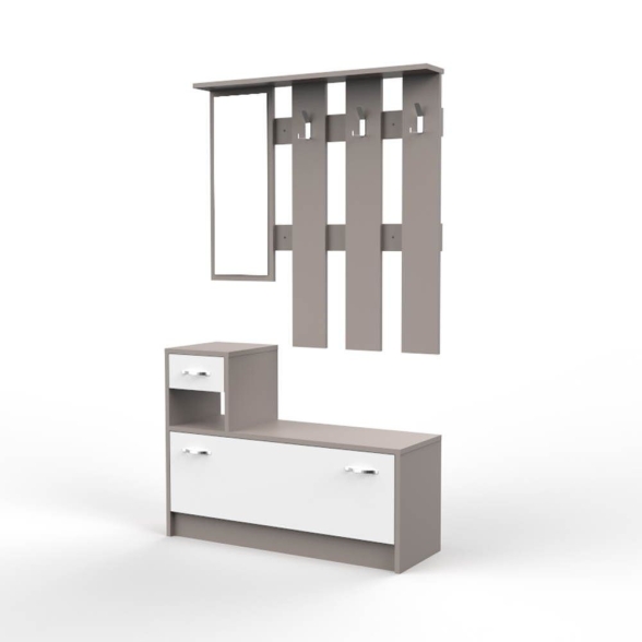 Mobile Ingresso 100 Cm Con Specchio Rudolf Tortora