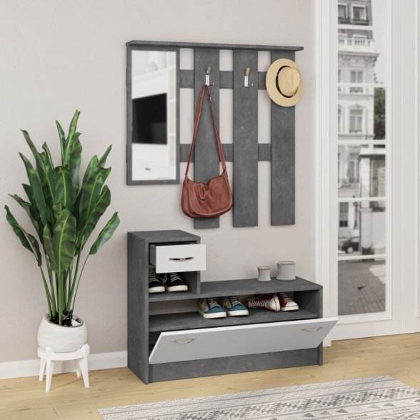 Mobile Ingresso 100 Cm Con Specchio Rudolf Grigio
