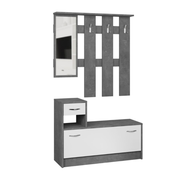 Mobile Ingresso 100 Cm Con Specchio Rudolf Grigio