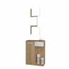Mobile ingresso Lion con specchi anta cassetto rovere bianco