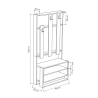 Mobile Ingresso Con Appendiabiti E Vani 90x36x180 Chester Noce