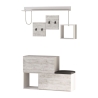 Mobile Ingresso 120 Con Scarpiera E Appendiabiti Holdon Bianco Vintage
