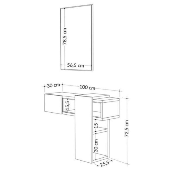 Composizione Ingresso Efes mocha bianco con specchio