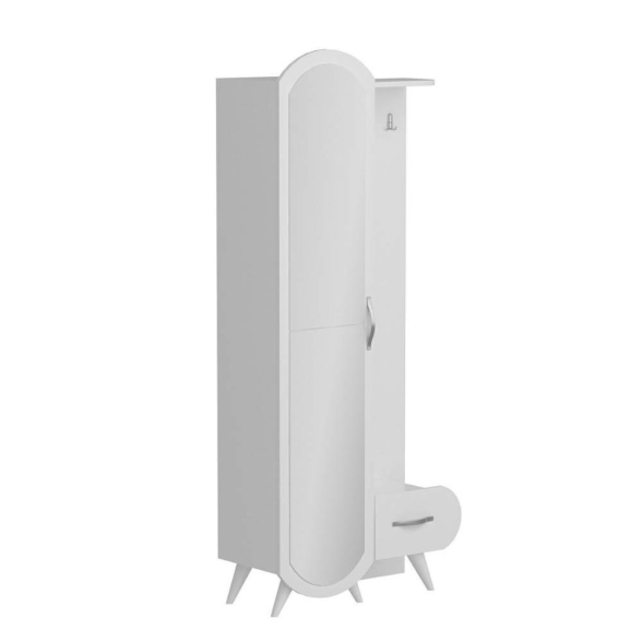 Armadio Da Ingresso Con Anta A Specchio 80x35x180 Kerry Bianco