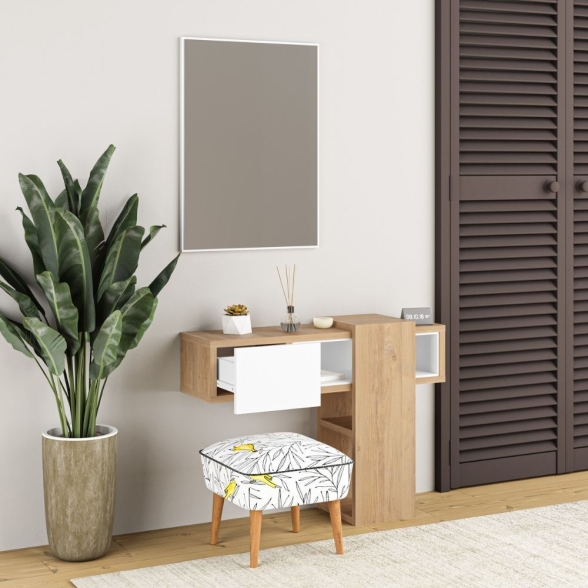 Composizione Ingresso Efes rovere bianco con specchio