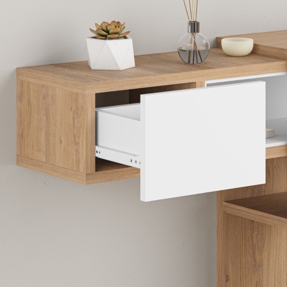 Composizione Ingresso Efes rovere bianco con specchio