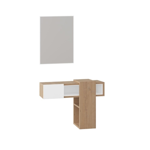 Composizione Ingresso Efes rovere bianco con specchio