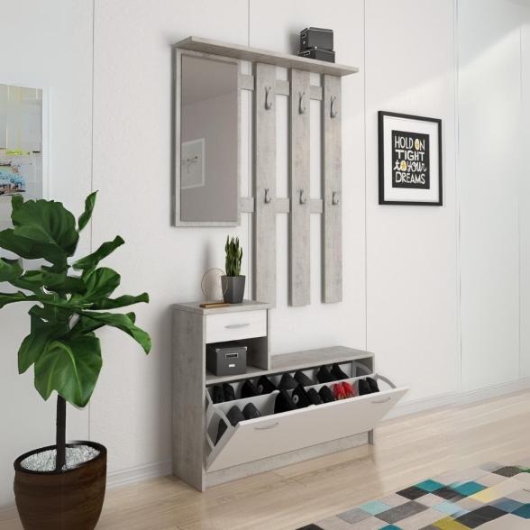 Mobile Ingresso 100 Cm Con Specchio Rudolf Beton