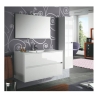 Mobile bagno sospeso 100 cm con lavabo, specchio e applique led Salgar Noja 1000 bianco