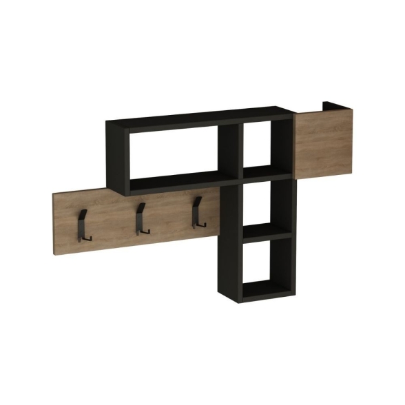 Appendiabiti da parete con vani Game rovere e antracite