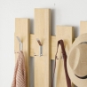 Appendiabiti a muro Wave rovere effetto legno 8 ganci