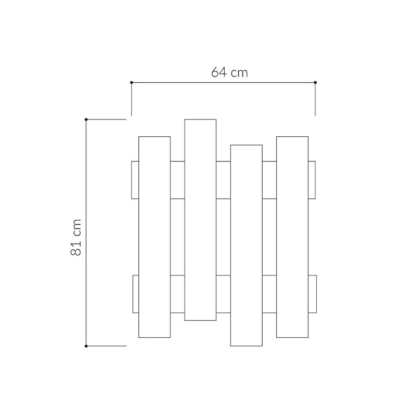 Appendiabiti a muro Wave rovere effetto legno 8 ganci