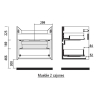 Mobile bagno sospeso 70 cm con lavabo, specchio e applique led Salgar Noja 700 bianco