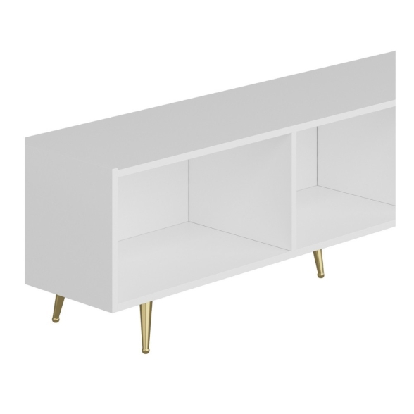 Mobile porta tv 180 cm con inserti dorati bianco serigrafato Jose