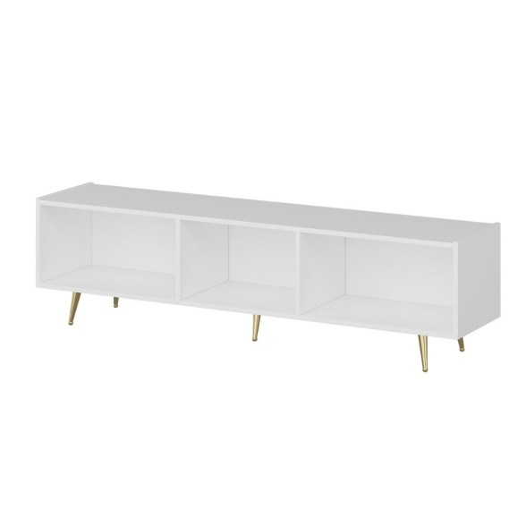 Mobile porta tv 180 cm con inserti dorati bianco serigrafato Jose
