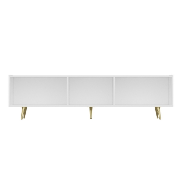 Mobile porta tv 180 cm con inserti dorati bianco serigrafato Jose