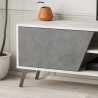 Mobile Porta TV vintage con anta retro grey e mensola Fiona bianco 