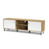 Mobile Porta TV 183 Cm Bianco E Rovere Effetto Legno Bollo