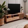 Mobile TV 2 Cassetti Con Anta E Vani A Giorno Rovere Antracite Medan56A 