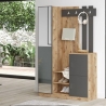 Mobile Ingresso Con Scarpiera E Specchio Rovere E Antracite Roger