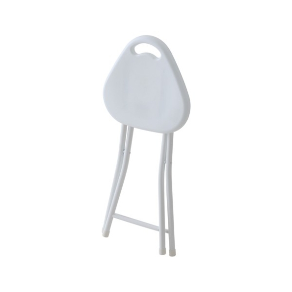 Sgabello Da Bagno Pieghevole In Abs E Gambe In Acciaio Bianco