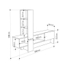 Mobile porta TV 180 cm rovere e antracite con libreria Troya