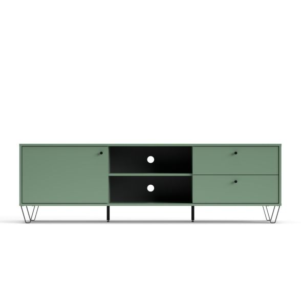 Mobile TV 180 Cm Con Anta Cassetti E Vani A Giorno Aldo Verde